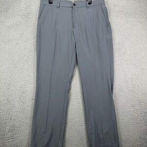 Dunning Mens Golf Chino Pants 35X30 Gray Performance Tech Stretch Flat Front